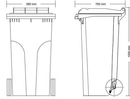 Avfallsbeholder 240 liter Illustrasjon Avfallsbeholder 240 liter Illustrasjon