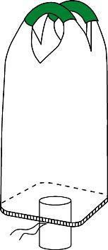 Storsekk med 2-løftestropper, åpen topp og tømmestuss