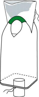 Storsekk med 2-løftestropper, skjørt og tømmestuss