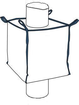 Storsekk: 4 løftestropper med fylle- og tømmestuss Løftestropper i sidesøm