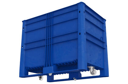 Dolav 800 Ecoline är en plastbox som kan förses med flera olika varianter av staplingsbara hjul,  för att underlätta logistiken kring hantering av avfall inom industrin.