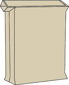 Papirsekk med utenpåliggende ventil (Bildet eies av Accon)