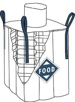 Storsekk for næringsmiddel Q-bag fyllestuss og flat bunn 