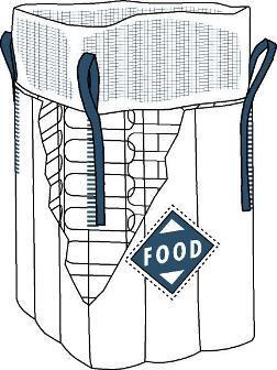 Storsekk for næringsmidler Q-bag skjørt og flat bunn