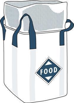 Storsekk med skjørt, flat bunn og løftestropper med stor åpning (Bildet eies av Accon)