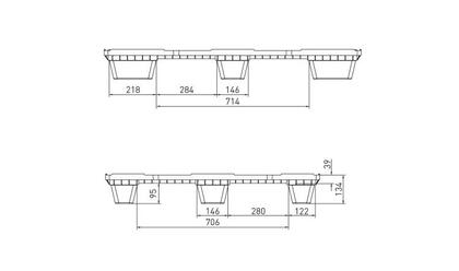 Plastpall 1200x1000x134 mm