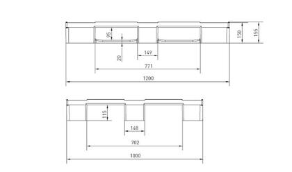 Plastpall 1200x1000 mm