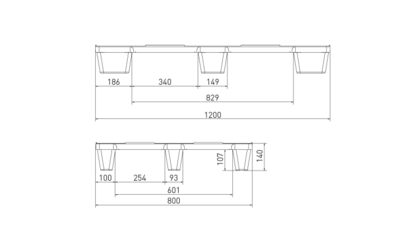 Plastpall 1200x800 mm