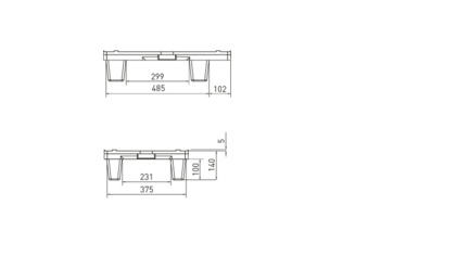 Plastpall/Displaypall 600x400x140 mm