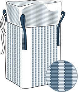 Storsekk for filtrering med ventilerende vev, løftestropper i sidesøm (bildet eies av Accon)